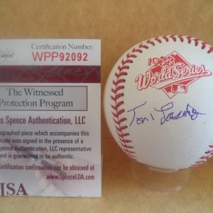 TOMMY LASORDA DODGERS SIGNED AUTO 1988 WORLD SERIES BASEBALL JSA WPP92092