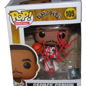 GEORGE GERVIN signed (SAN ANTONIO SPURS) Funko Pop #105 BECKETT BAS BG89045