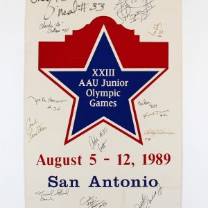 1989 AAU National Champion Shaquille O'Neal, Bo Outlaw Signed 14x22 Poster BAS