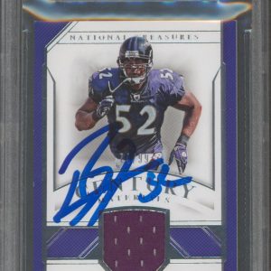 Ray Lewis Signed 2018 National Treasures CM #9 74/99 Card Auto 10! BAS Slabbed