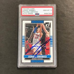 2014-15 Donruss Basketball #116 Jonas Jerebko Signed Card AUTO 10 PSA Slabbed Pi