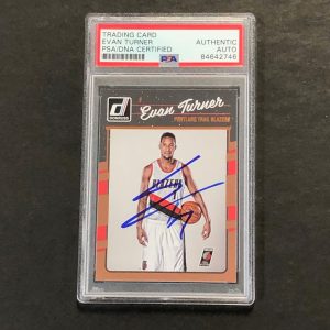 2016-17 Donruss Basketball #132 Evan Turner Signed Card AUTO PSA Slabbed Trailbl