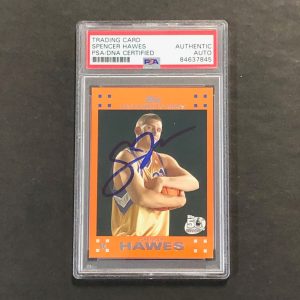 2007-08 Topps Basketball #10 Spencer Hawes Signed Card AUTO PSA/DNA Slabbed King
