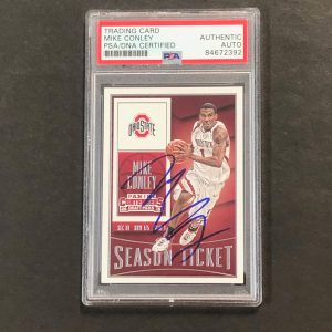2015-16 Contenders Draft Picks #72 Mike Conley signed Card Auto PSA Slabbed Buck