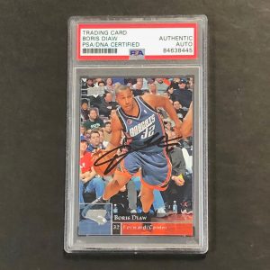 2009-10 Upper Deck Basketball #18 Boris Diaw Signed Card AUTO PSA Slabbed Bobcat