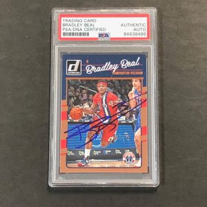 2016-17 Donruss Basketball #143 Bradley Beal Signed Card AUTO PSA Slabbed Wizard