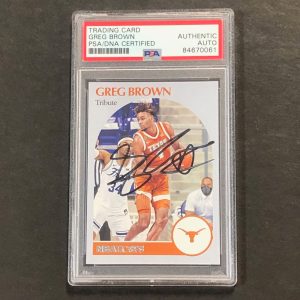 2021 Chronicles NBA Hoops #64 Greg Brown Signed AUTO PSA Slabbed Texas