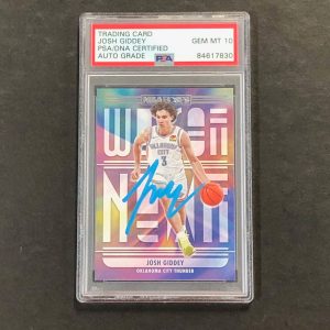 2021-22 NBA Hoops #6 Josh Giddey Signed Card AUTO PSA Slabbed RC Thunder