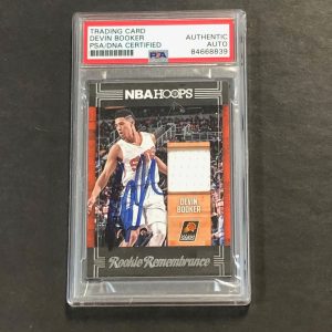 2017-18 NBA Hoops Rookie Remembrance #RR-DB Patch Devin Booker AUTO Signed card