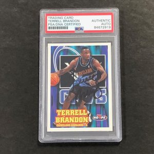 1996-97 Skybox NBA Hoops #31 Terrell Brandon Signed Card AUTO PSA/DNA Slabbed Ca