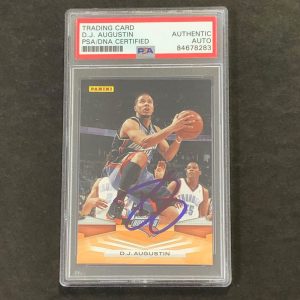 2009-10 Panini Basketball #115 D.J. Augustin Signed Card AUTO PSA Slabbed Bobcat