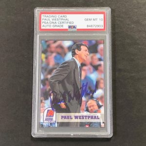 1993-94 Skybox #250 Paul Westphal Signed Card Auto Grade 10 PSA Slabbed Suns