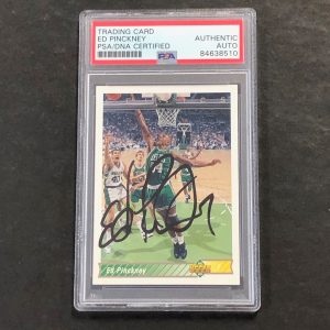 1993-94 Fleer #257 Ed Pinckney Signed Card AUTO PSA Slabbed Celtics