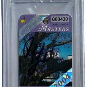 PHIL MICKELSON SIGNED AUTOGRAPHED 2004 MASTERS GOLF BADGE TICKET PSA/DNA