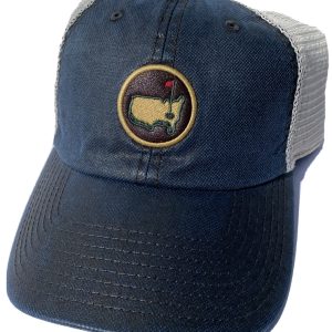 2022 MASTERS NAVY LEATHER MESH MEN’S HAT AUGUSTA NATIONAL NEW