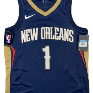 100% Authentic Zion Williamson Nike Pelicans NAVY Swingman Jersey Size 44 M Mens