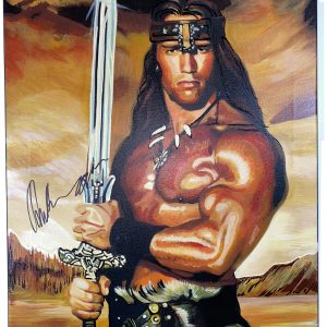 ARNOLD SCHWARZENEGGER SIGNED AUTOGRAPHED CONAN ARTWORK ORGINAL PAINTING PSA/DNA
