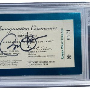 BARACK OBAMA SIGNED 2013 PRESIDENTIAL INAUGURATION CEREMONY TICKET BECKETT BAS