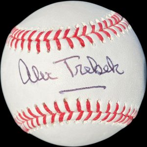 ALEX TREBEK SIGNED AUTOGRAPHED OFFICIAL MAJOR LEAGUE BASEBALL OML JEOPARDY JSA