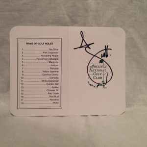 ADAM SCOTT SIGNED AUTOGRAPHED SCORE CARD GOLF PGA MASTERS WIN COA