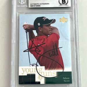 ADAM SCOTT HAND SIGNED UPPER DECK ROOKIE CARD SLABBED PGA GOLF BAS BECKETT