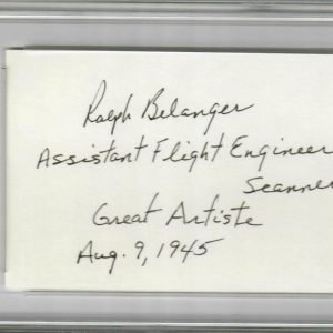 RALPH BELANGER SIGNED INDEX CARD PSA DNA 84150564 (D) BOCKSCAR GREAT ARTISTE