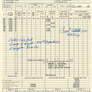 DUTCH VAN KIRK SIGNED FLIGHT RECORD DOCUMENT PSA DNA AC71774 TIBBETS ENOLA GAY