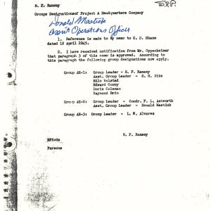 FREDERICK ASHWORTH / DON MASTICK SIGNED PROJECT ALBERTA DOCUMENT PSA DNA AD07666