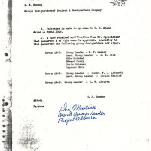 FREDERICK ASHWORTH / DON MASTICK SIGNED PROJECT ALBERTA DOCUMENT PSA DNA AD07668