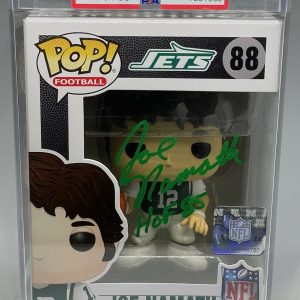 JOE NAMATH SIGNED NEW YORK JETS FUNKO POP PSA DNA IC51069 GREEN INK PSA 9 HOF 85