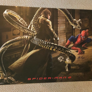 ALFRED MOLINA Signed SPIDERMAN 2 POSTER w/ Beckett COA (BAS)
