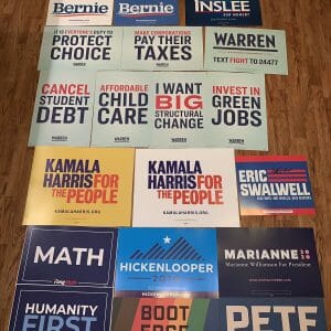 LOT OF 2020 PRESIDENTIAL CAMPAIGN POSTER PLACARDS MULTIPLE CANDIDATES USA RARE