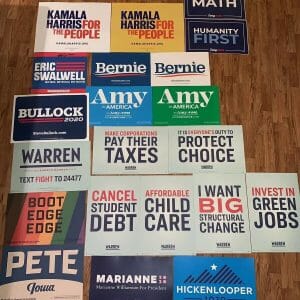 LOT OF 2020 PRESIDENTIAL CAMPAIGN POSTER PLACARDS MULTIPLE CANDIDATES USA RARE