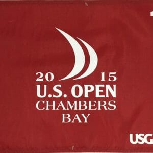 2015 US OPEN OFFICIAL CHAMBERS BAY SCREEN PRINT GOLF FLAG U.S. JORDAN SPIETH WIN