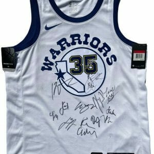 2017-18 GOLDEN STATE WARRIORS TEAM SIGNED BASKETBALL JERSEY STEPHEN CURRY JSA