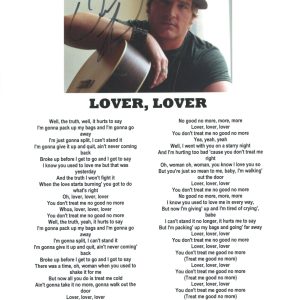 Jerrod Niemann Signed Autographed Lover Lover Lyric Sheet Country Star ACOA COA