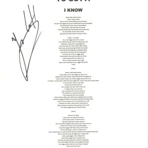 Yo Gotti Signed Autographed I Know Song Lyric Sheet Rapper Hip Hop ACOA COA