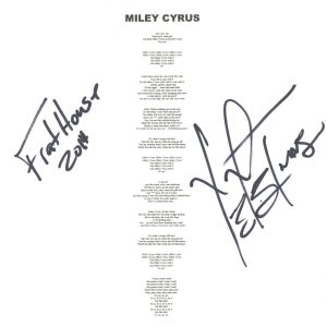 Ying Yang Twins Signed Autographed Miley Cyrus Lyric Sheet Hip Hop Rap ACOA COA