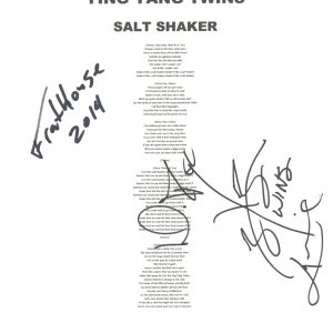 Ying Yang Twins Signed Autographed Salt Shaker Lyric Sheet Hip Hop Rap ACOA COA