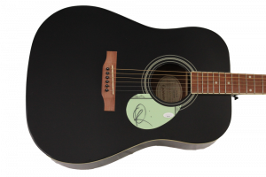 OLIVER RIEDEL SIGNED AUTOGRAPH GIBSON EPIPHONE ACOUSTIC GUITAR – RAMMSTEIN JSA COLLECTIBLE MEMORABILIA