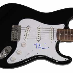 TOBEY MAGUIRE SIGNED AUTOGRAPH BLK FENDER ELECTRIC GUITAR SPIDER-MAN w/ JSA COA