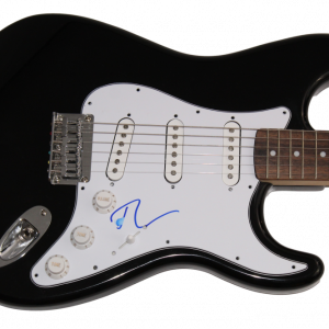 TOBEY MAGUIRE SIGNED AUTOGRAPH BLACK FENDER ELECTRIC GUITAR - SPIDER-MAN JSA COA