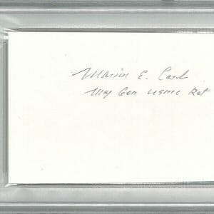 MARION CARL SIGNED INDEX CARD PSA DNA 84165558 (D) WWII USMC ACE