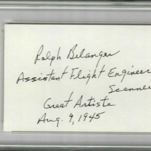 RALPH BELANGER SIGNED INDEX CARD PSA DNA 84150563 (D) BOCKSCAR GREAT ARTISTE
