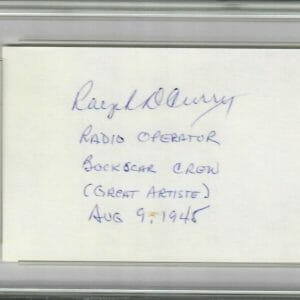 RALPH CURRY SIGNED INDEX CARD PSA DNA 84150574 (D) BOCKSCAR GREAT ARTISTE