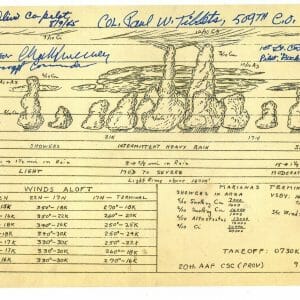 BOCKSCAR CREW MULTI SIGNED WEATHER FORECAST 8/9/1945 PSA DNA AD28579 (D) RARE