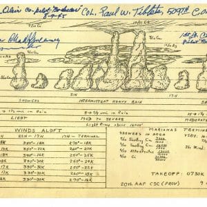 BOCKSCAR CREW MULTI SIGNED WEATHER FORECAST 8/9/1945 PSA DNA AD28580 (D) RARE