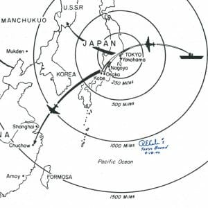 RICHARD COLE SIGNED 11X14 TOKYO MAP PSA DNA X96981 (D) TOKYO BOUND 4-18-42 RARE