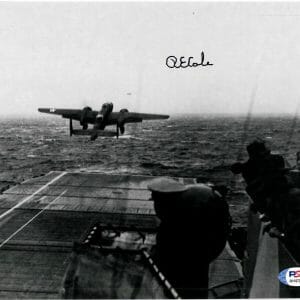 RICHARD E. COLE SIGNED 8X10 PSA DNA AH47096 (D) WWII DOOLITTLE RAID TAKE OFF