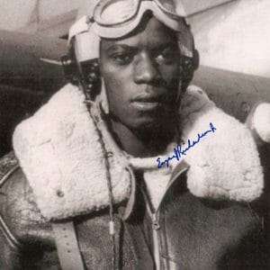 EUGENE RICHARDSON JR SIGNED 11X14 PSA DNA U85864 WWII TUSKEGEE AIRMEN PILOT